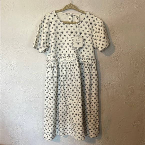 Kate Quinn White and Blue Kids Dress Eye Print NWT - Picture 1 of 8